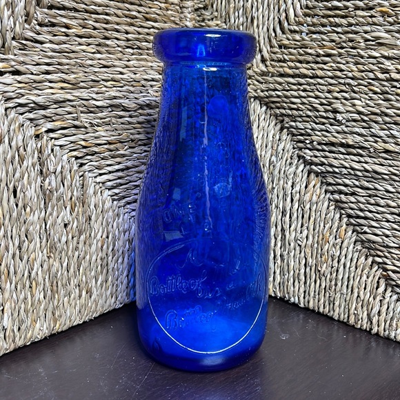 Pier 1 Accents Pier Cobalt Blue Milk Bottle Poshmark